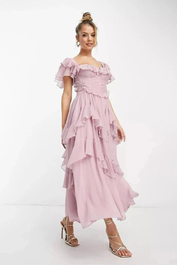Elowen Blush Midi Dress
